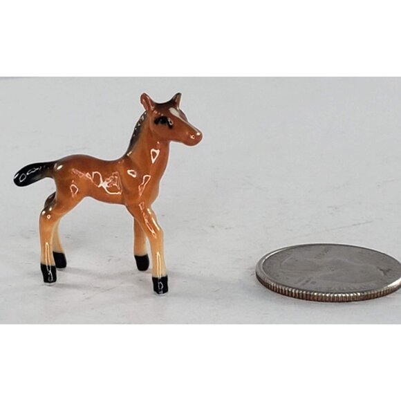 Unmarked Other - Bone China Foal Baby Horse Miniature Figurine